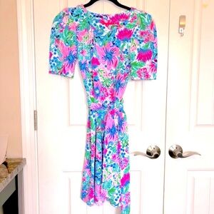 Lilly Pulitzer Harriet Elbow Sleeve Dress Mandevilla Baby Size XXS NWT